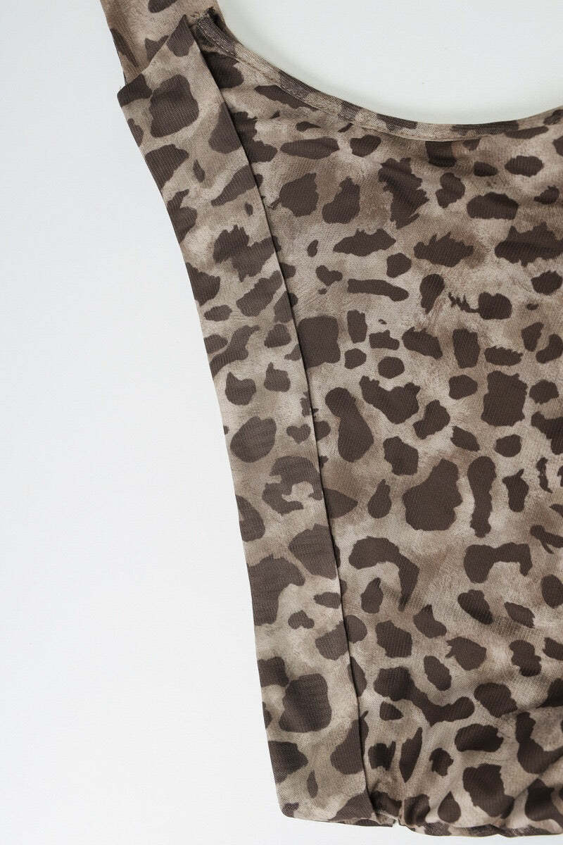 Leopard Asym Shoulder Sleeveless Halter Top Leopard Asym Shoulder Sleeveless Halter Top