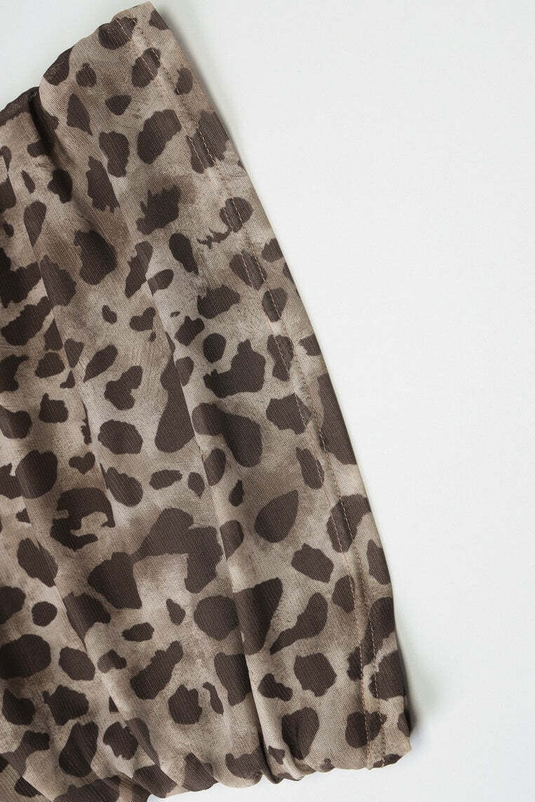 Leopard Asym Shoulder Sleeveless Halter Top Leopard Asym Shoulder Sleeveless Halter Top