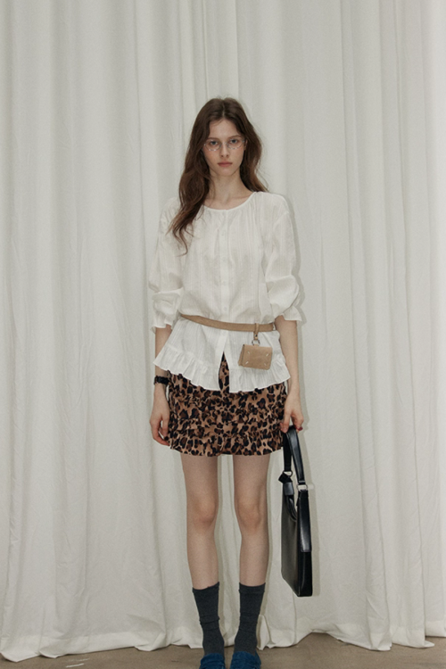 Leopard Frill Mini Skirt