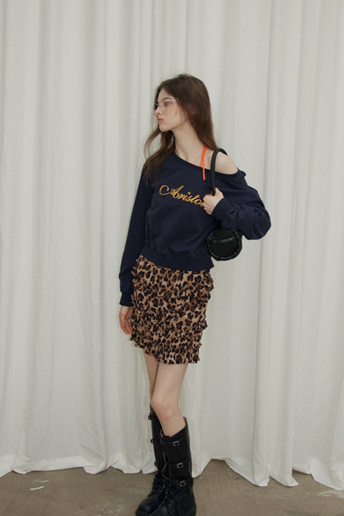 Leopard Frill Mini Skirt