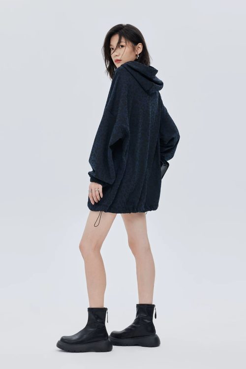 Leopard Print Hood Shoulder Dress