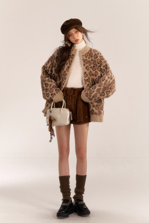 Leopard Print Knit Cardigan