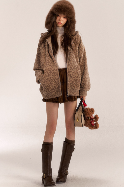 Leopard Print Knit Cardigan