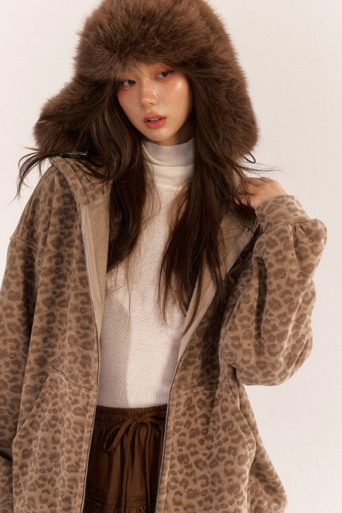 Leopard Print Knit Cardigan