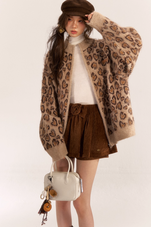 Leopard Print Knit Cardigan