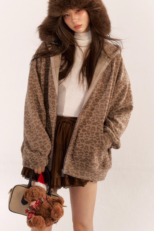 Leopard Print Knit Cardigan