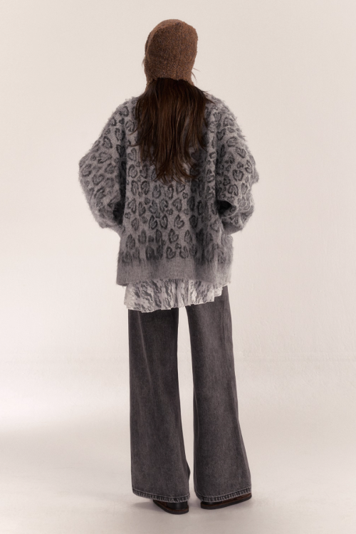 Leopard Print Knit Cardigan