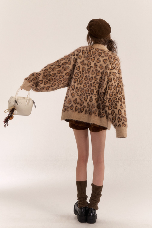 Leopard Print Knit Cardigan