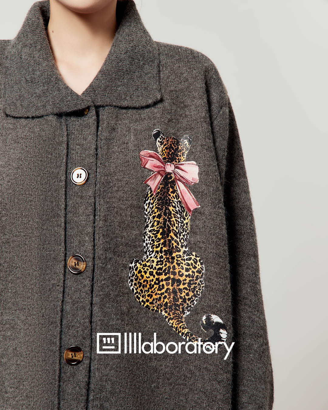 Leopard Print Knit Cardigan / Shorts Leopard Print Knit Cardigan / Shorts