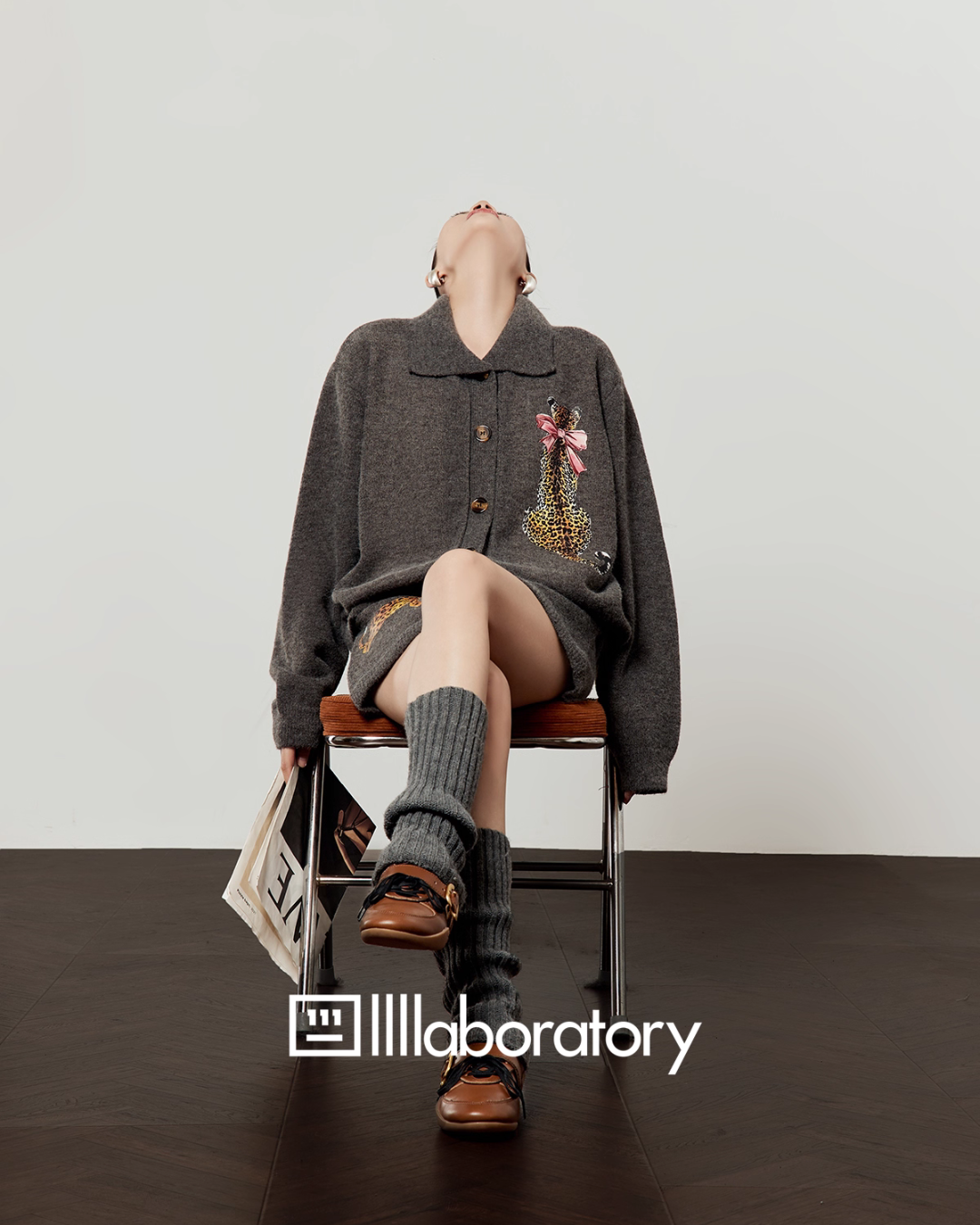 Leopard Print Knit Cardigan / Shorts Leopard Print Knit Cardigan / Shorts