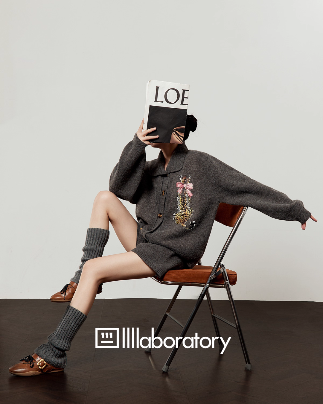 Leopard Print Knit Cardigan / Shorts Leopard Print Knit Cardigan / Shorts