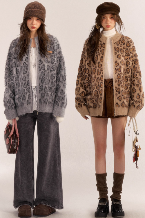 Leopard Print Knit Cardigan