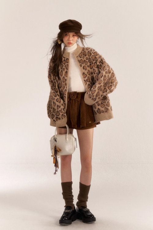 Leopard Print Knit Cardigan