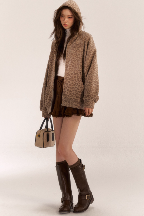 Leopard Print Knit Cardigan