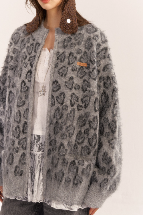 Leopard Print Knit Cardigan