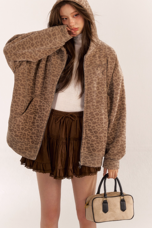 Leopard Print Knit Cardigan