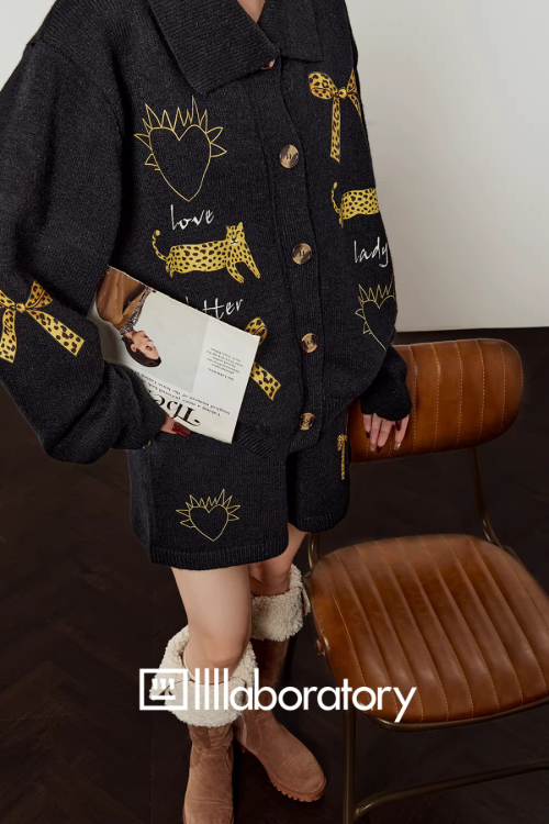 Leopard Print Knit Top / Shorts