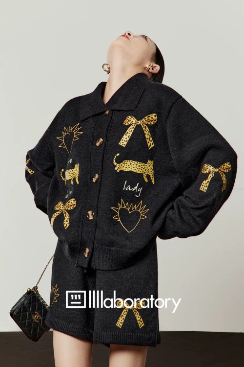 Leopard Print Knit Top / Shorts