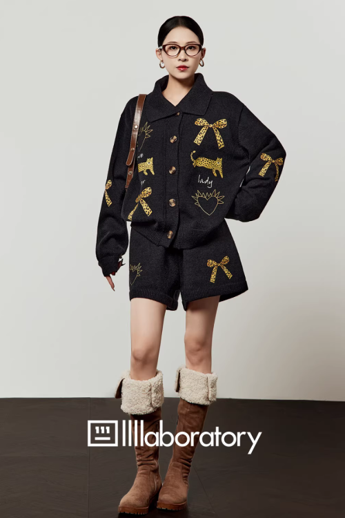 Leopard Print Knit Top / Shorts