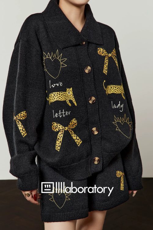 Leopard Print Knit Top / Shorts