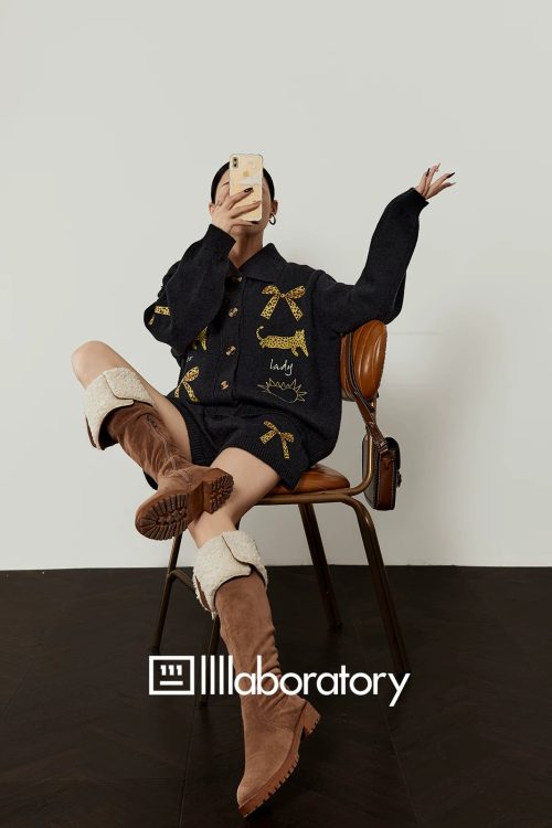 Leopard Print Knit Top / Shorts