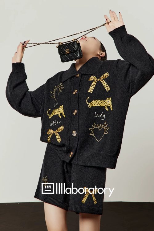 Leopard Print Knit Top / Shorts