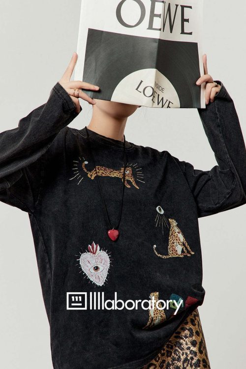 Leopard Print Long Sleeve / Leopard Print Mini Skirt