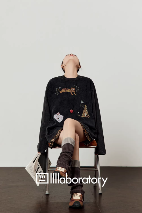 Leopard Print Long Sleeve / Leopard Print Mini Skirt