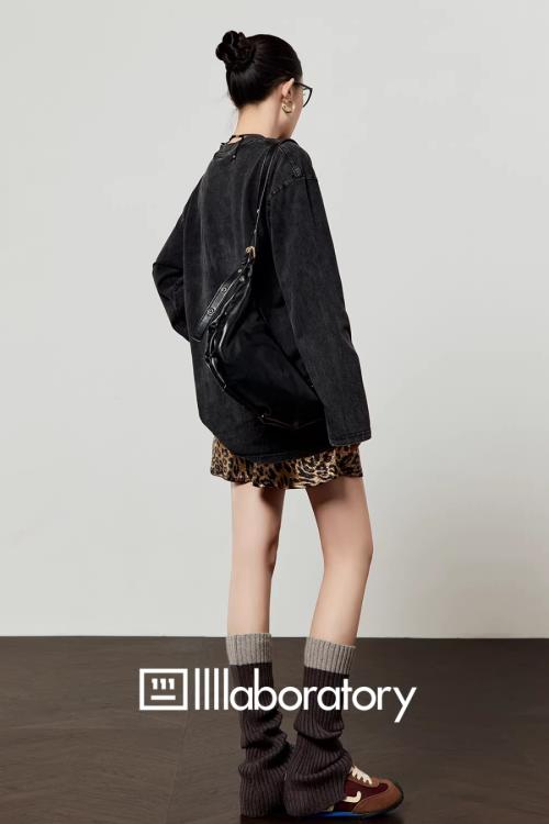 Leopard Print Long Sleeve / Leopard Print Mini Skirt