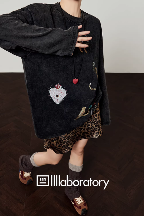 Leopard Print Long Sleeve / Leopard Print Mini Skirt