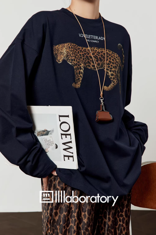 Leopard Print Long Sleeve / Leopard Print Wide Pants