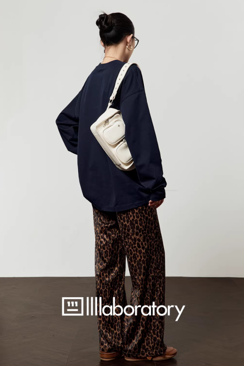 Leopard Print Long Sleeve / Leopard Print Wide Pants