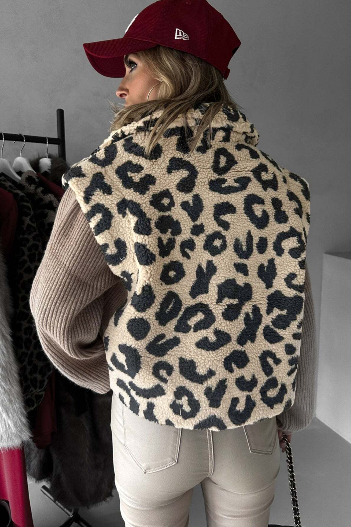 Leopard Print Single-breasted Fuzzy Vest Leopard Print Single-breasted Fuzzy Vest