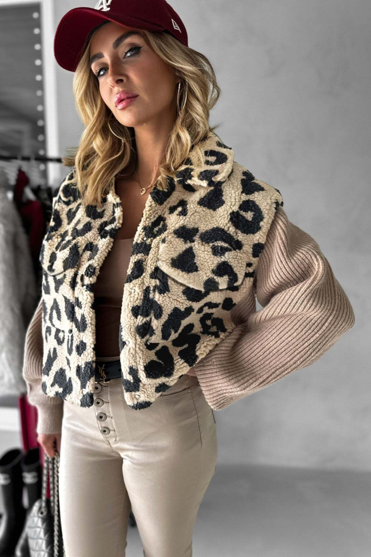 Leopard Print Single-breasted Fuzzy Vest Leopard Print Single-breasted Fuzzy Vest