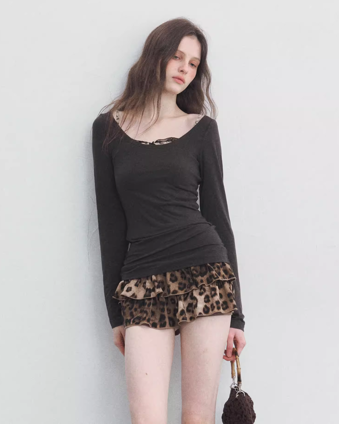 Leopard Print Tiered Shorts Leopard Print Tiered Shorts