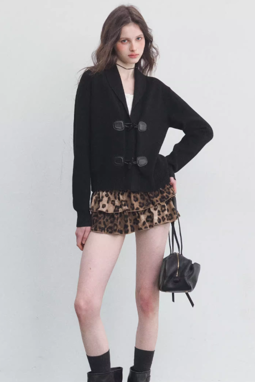 Leopard Print Tiered Shorts