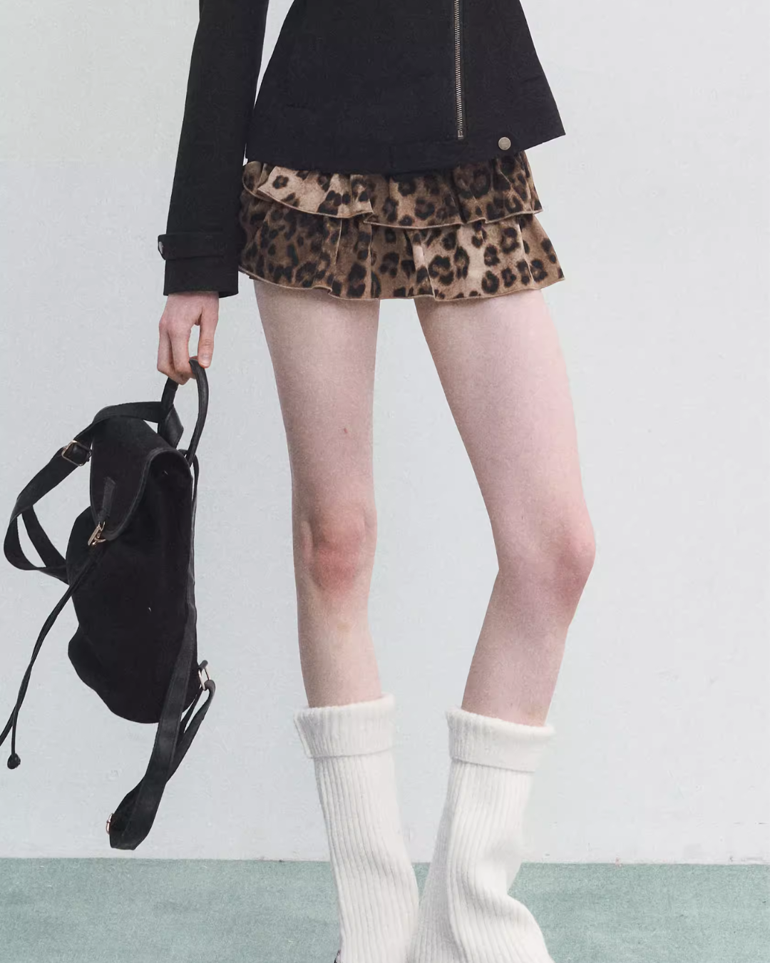 Leopard Print Tiered Shorts Leopard Print Tiered Shorts