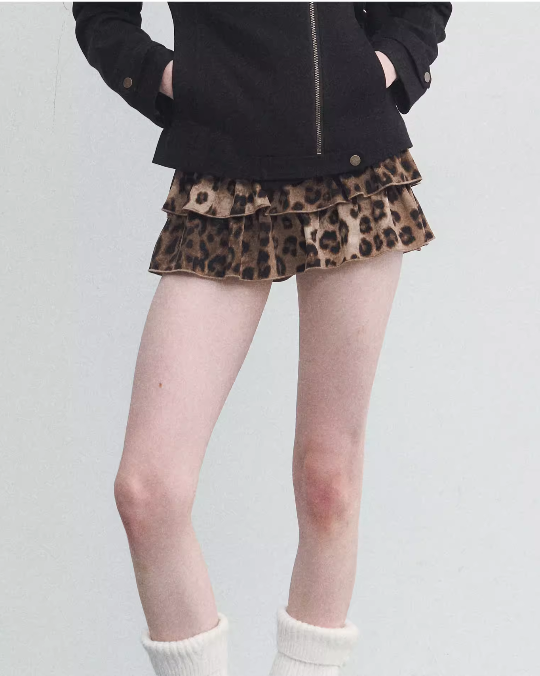 Leopard Print Tiered Shorts Leopard Print Tiered Shorts