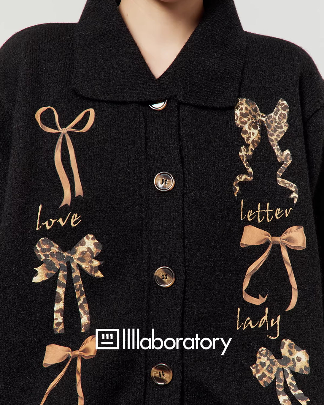 Leopard Ribbon Knit Cardigan Leopard Ribbon Knit Cardigan