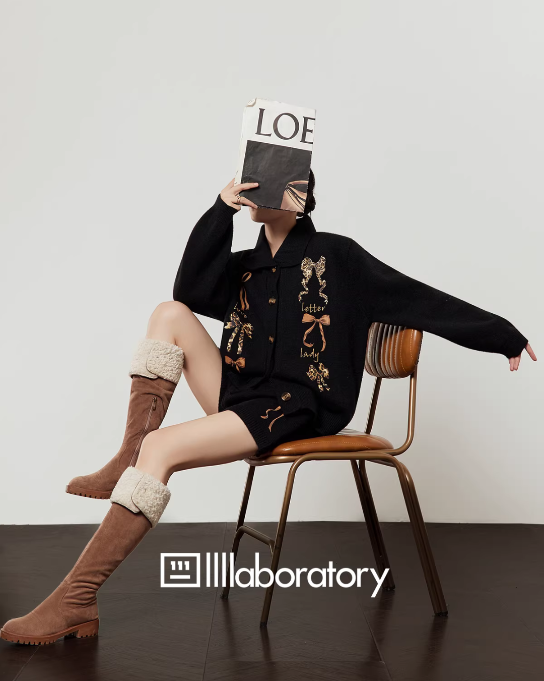 Leopard Ribbon Knit Cardigan Leopard Ribbon Knit Cardigan