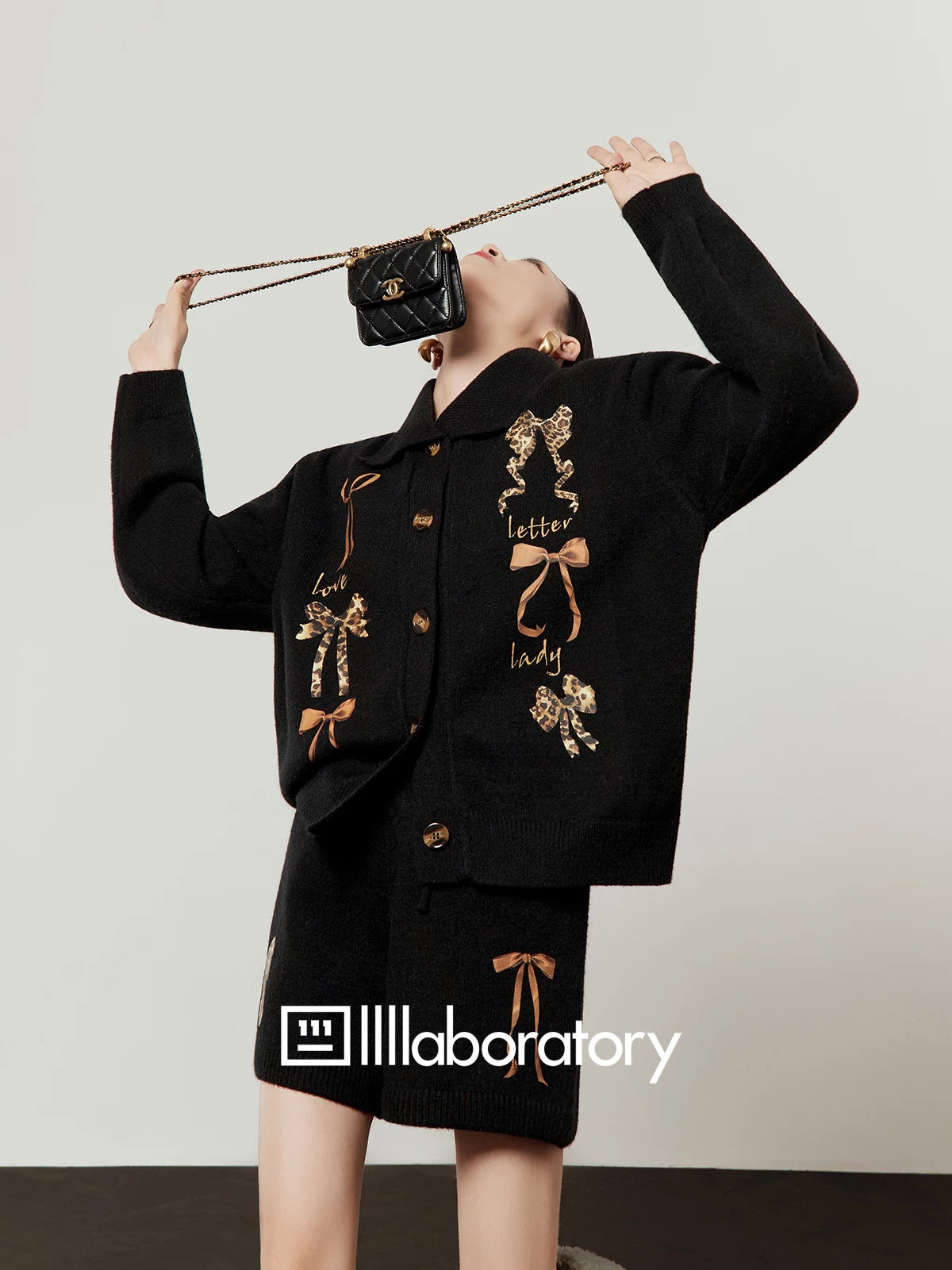 Leopard Ribbon Knit Cardigan Leopard Ribbon Knit Cardigan