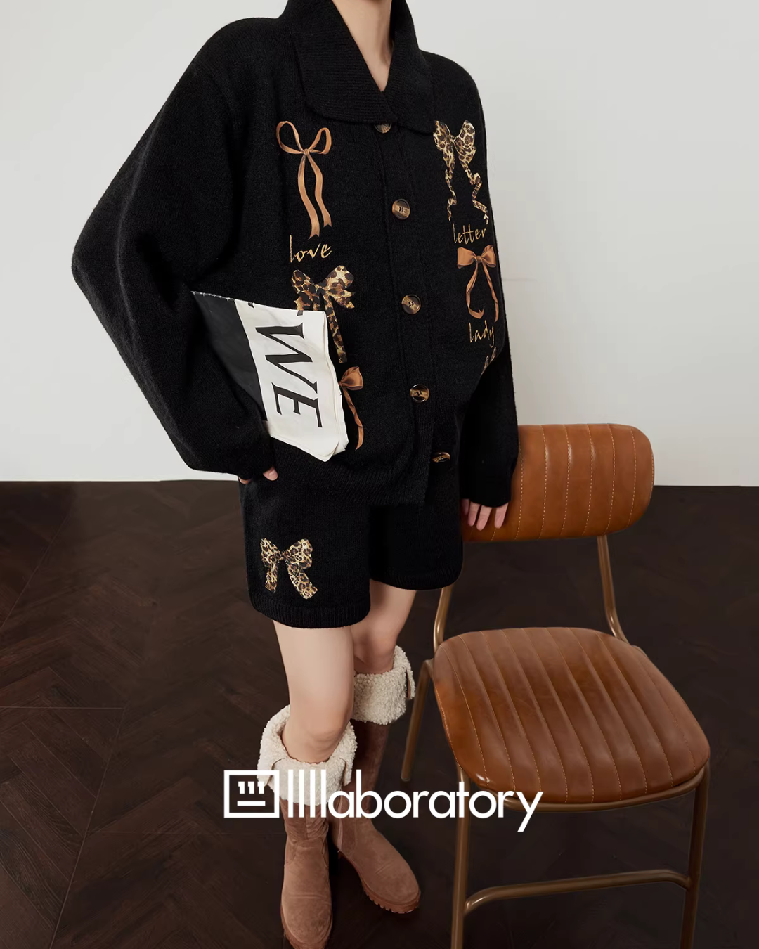 Leopard Ribbon Knit Cardigan Leopard Ribbon Knit Cardigan