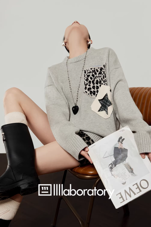 Leopard Round Neck Knit / Leopard Mini Skirt