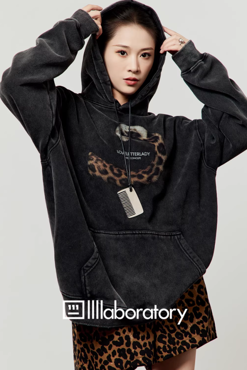Leopard Tail Print Hoodie / Leopard Mini Skirt