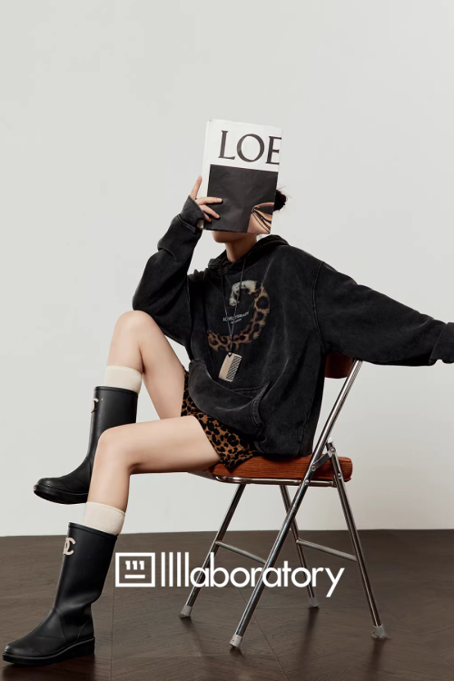 Leopard Tail Print Hoodie / Leopard Mini Skirt