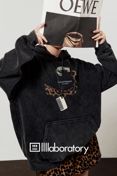 Leopard Tail Print Hoodie / Leopard Mini Skirt