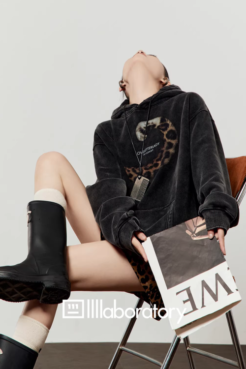 Leopard Tail Print Hoodie / Leopard Mini Skirt