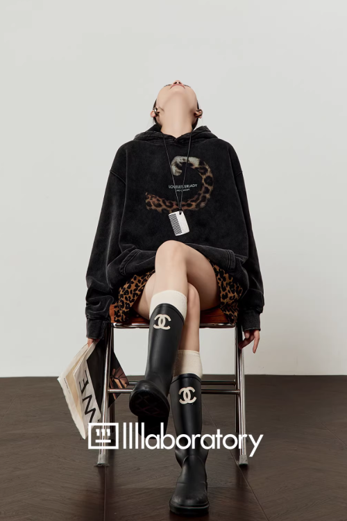 Leopard Tail Print Hoodie / Leopard Mini Skirt