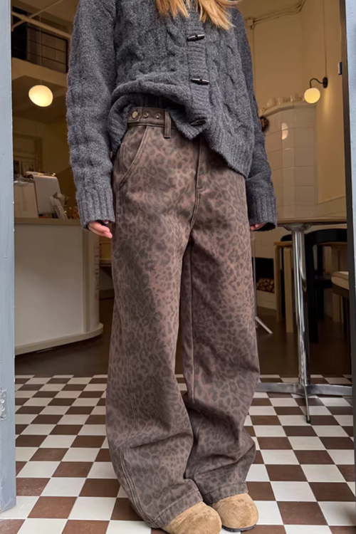 Leopard Wide Pants