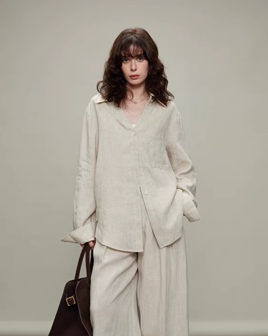 Linen Long-Sleeve Shirt / Casual Pants Linen Long-Sleeve Shirt / Casual Pants